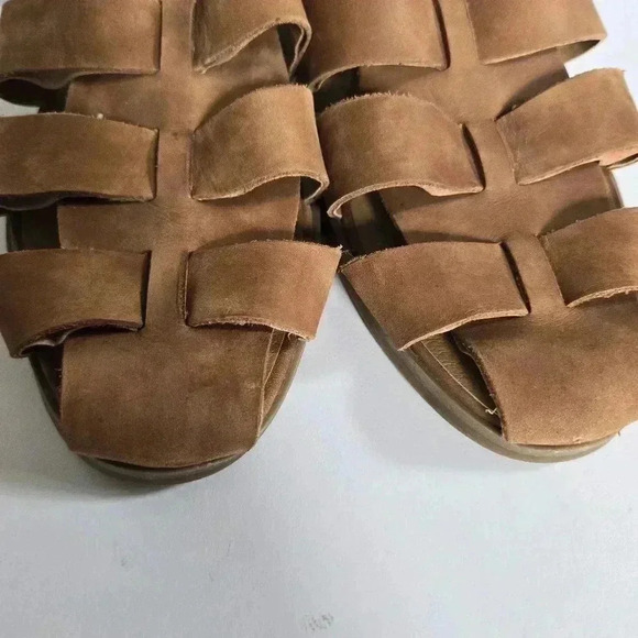 Lucky Brand Gladiator woven Brown Leather Sandals Sz 7 or 37.5 - Picture 5 of 10